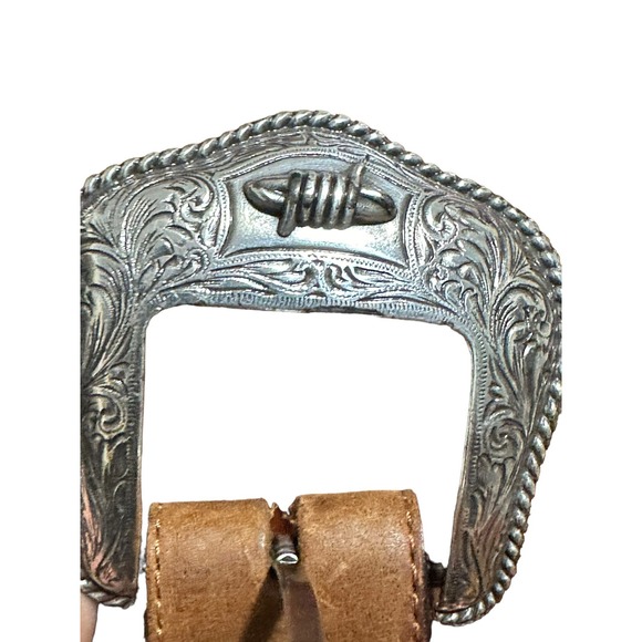 fashionable men’s leather belt with metal loops designs 36 inch - Picture 5 of 7